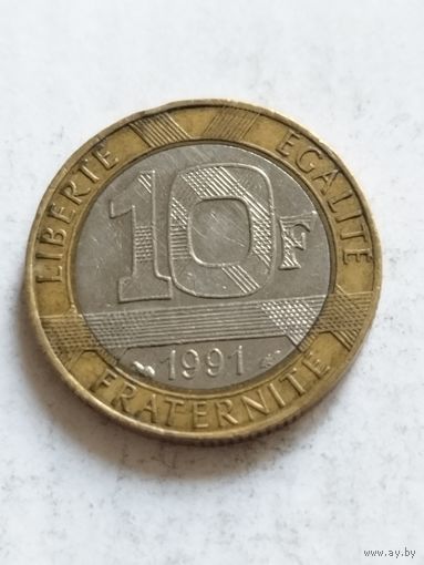 Франция 10 франков 1991