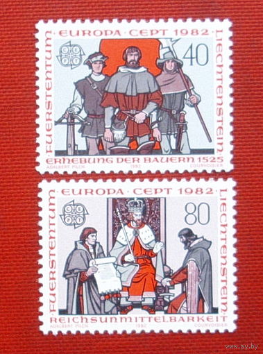 Лихтенштейн. Исторические события. ( 2 марки ) 1982 года. 10-13.
