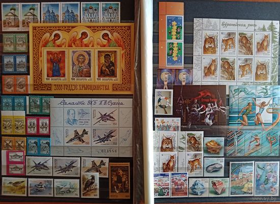 Марки Беларуси 2000, чистый годовой комплект, стандарты кроме самоклеек, высокий каталог, смотрите фото