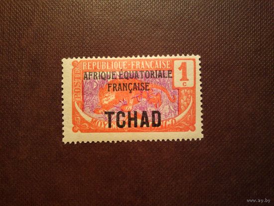 Французский Чад 1924 г.Леопард.Надпечатка "Французская Экваториальная Африка". /44а/