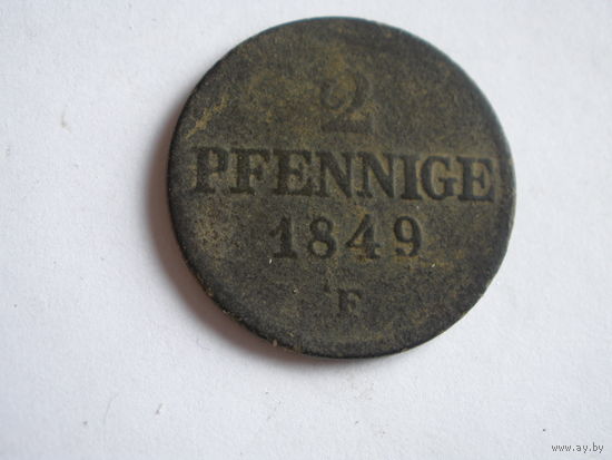 2 Pfennig 1849 F Friedrich August II.