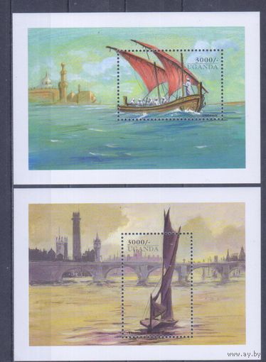 [82] Уганда 1998. Корабли.Парусники. КОМПЛЕКТ 2 БЛОКА. MNH
