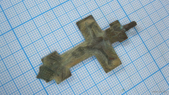 Крестик старинный, нательный. Бронза, литье.