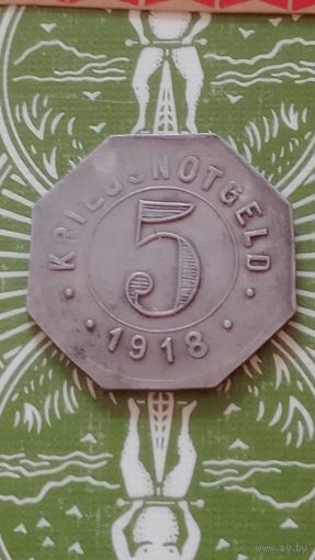 Германия нотгельд Crailsheim 5 пфеннигов 1918