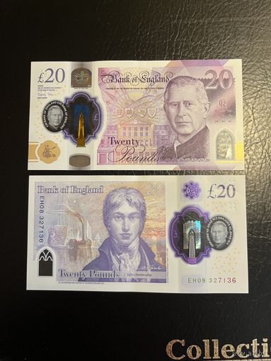 20 фунтов стерлингов! 2024! Англия полимер