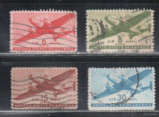 США-1941, (Мих.500-505 ), гаш.   , Авиация, Самолет, 4 марки