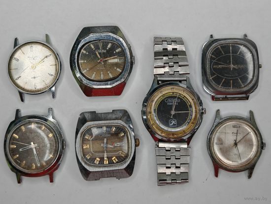 Часы Слава Ракета Кварц Механика СССР. На восстановление или запчасти. Как есть. С рубля