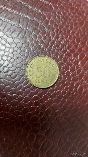 Монета 50 сентов 1992г. Эстония. Хорошая!