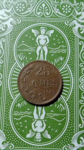 Люксембург 25 сантимов 1947