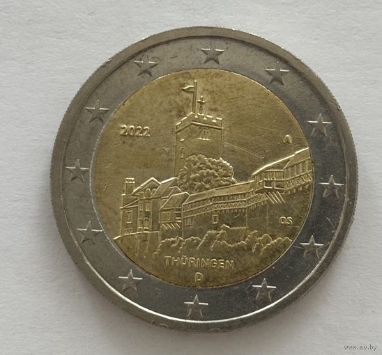 2 евро Германия 2022 Тюрингия А