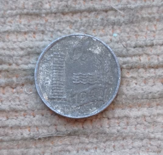 Werty71 Нидерланды 1 цент 1941 1 2 цинк редкий переходный год не 1942 и не 1943