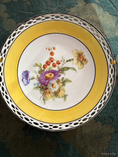 Тарелка декоративная Букет Полевые цветы Германия винтаж