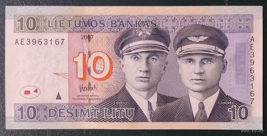 10 лит 2007 года - Литва - UNC
