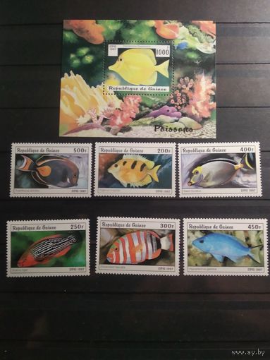Гвинея 1997 г. Рыбы. Морская фауна.