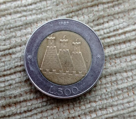 Werty71 Сан-Марино 500 лир 1987 15 лет возобновлению чеканке монет