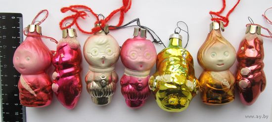Все лоты с рубля.Елочные игрушки из набора Чиполлино,СССР.60-е г.г