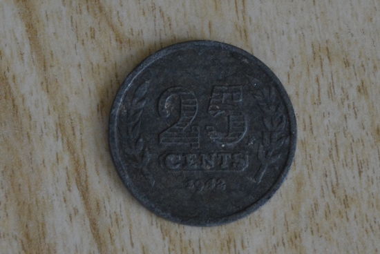 Нидерланды 25 центов 1942 с 1 руб