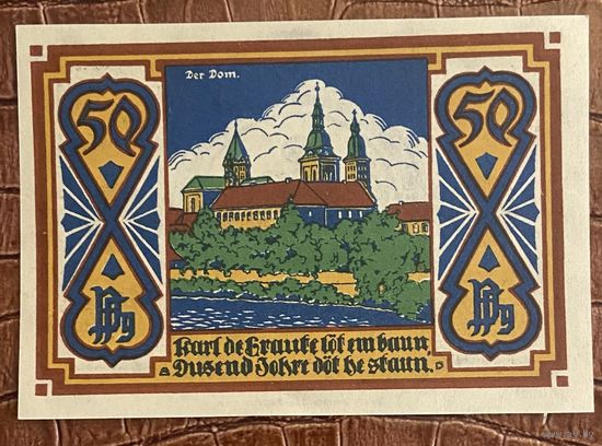 Нотгельд 50 пфеннигов 1921 год. Оснабрюк. Веймарская республика