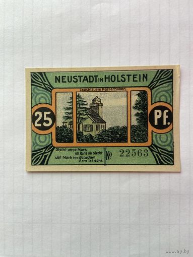 25 пфенигов (нотгельды) Германия г.Хольштейн -1402