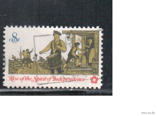 США-1973, (Мих.1121) , гаш. , 200-лет независимости, Барабанщик(одиночка)