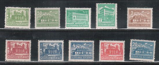 Болгария-1948, (Мих.631-640), ** , Стандарт, Архитектура,  (полная серия)