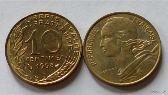 Франция. 10 сантимов 1998 года.