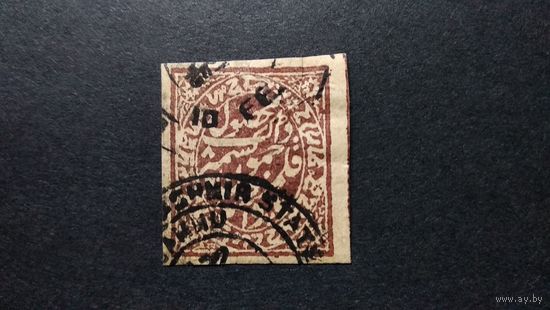 ВЕЛИКОБРИТАНИЯ\950фе\ИНДИЯ  штат Джамму и Кашмир, 1889 г. Плотная бум. Кц 10евр. штемпель