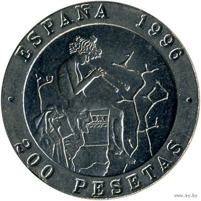 Испания 200 песет, 1996  Мариано Фортуни и Рамон Байеу UNC