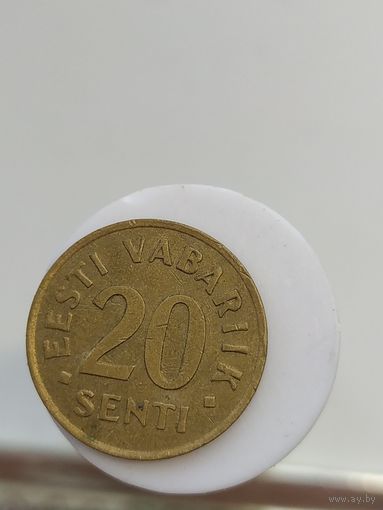 20 сентов Эстония 1992 год  лот 45