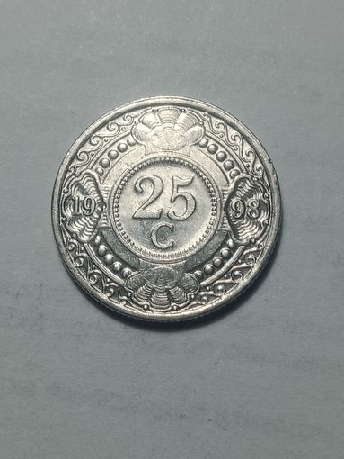 Антильские острова  25 центов 1998 года .