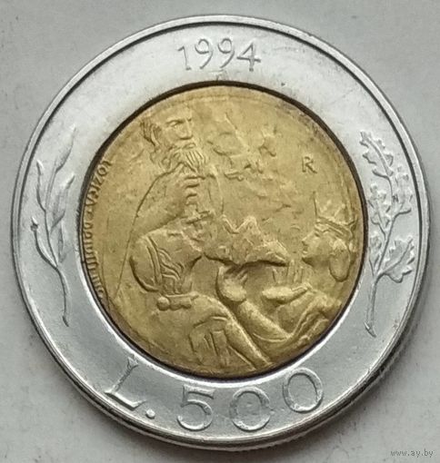 Сан-Марино 500 лир 1994 г. Каменотес. В холдере