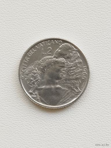Ватикан 2 лиры 1966 год