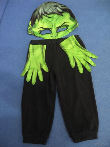 Детский карнавальный новогодний костюм  Халка Hulk, с маской и перчатками.