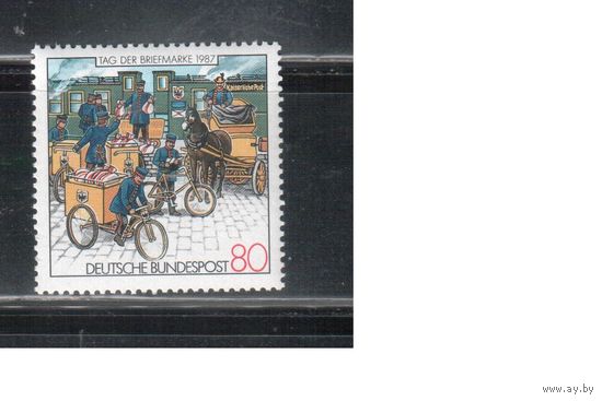 Германия(ФРГ)-1987(Мих.1335)  **  ,  Велосипеды,Лошади, Почта(одиночка)