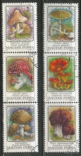 Венгрия. Ядовитые грибы. 1986г. Mi#3871-76. Серия.