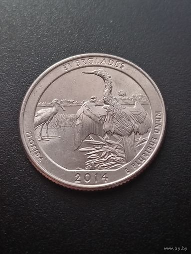 США  25 центов 2014 г. D - Флорида. Национальный парк Эверглейд