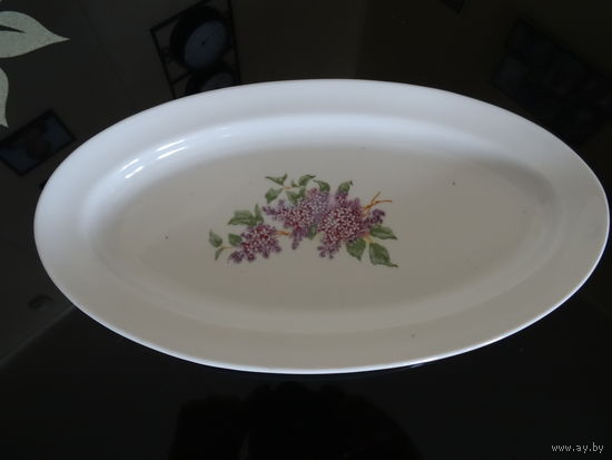 Блюдо овальное Сирень, завод Пролетарий,60-е г. , 30,5*17 см