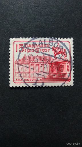 ДАНИЯ\448фе\ 1937 архитектура. надпечатка города AALBORG\Ольборг\