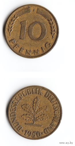 10 пфеннигов Германия 1950 года(J)