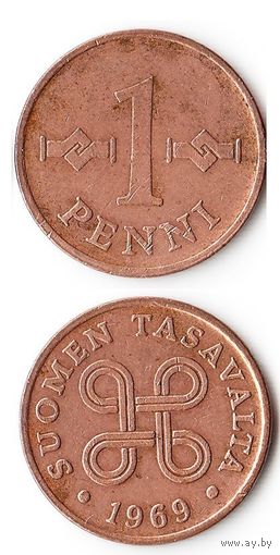 1 пенни Финляндия 1969 года