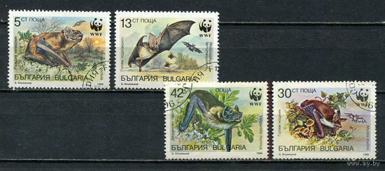 Болгария - 1989 - Фауна. Летучие мыши - [Mi. 3741-3744] - полная серия - 4 марки. Гашеные.  (LOT Gh11)-T3P5