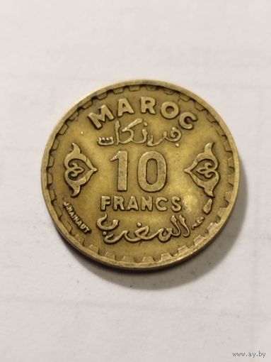 Марокко 10 франков 1952
