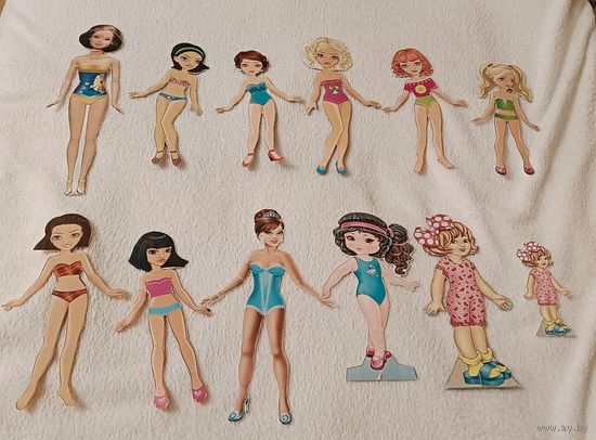 Бумажные куклы + одежда и журналы Лот