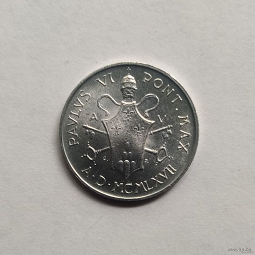 Ватикан 1 лира 1967 г.