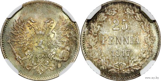 25 пенни 1917 ННР MS 66
