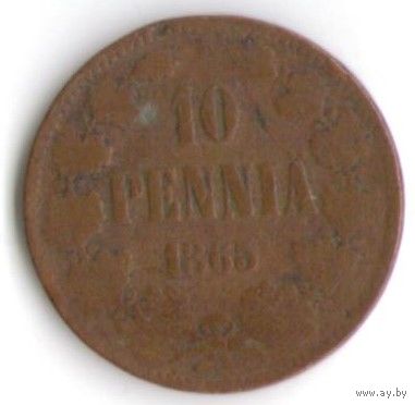 10 пенни 1865 год _состояние VF