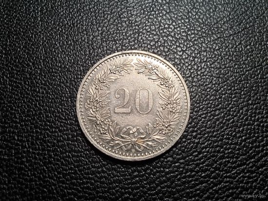 Швейцария 20 раппенов 1992