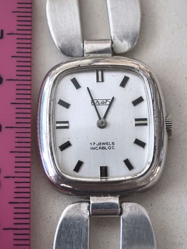 ZENTRA. Женские часы . серебряный корпус и браслет.925 проба. на ходу.