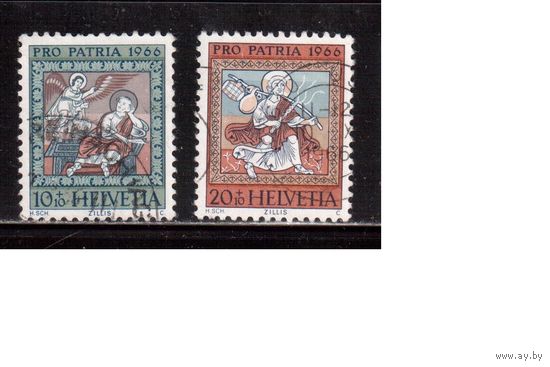Швейцария-1966, (Мих.837-838) гаш. ,    Искусство,
