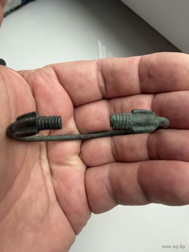 Браслет старинный с змеяподобными концами. Реставрированный